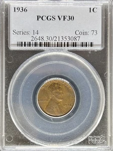 1936 Lincoln Cent VF30 PCGS (#PA21353087) - Picture 1 of 2