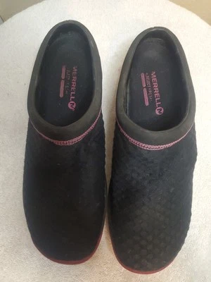 Merrell Encore Talla 10 Mujer Negro Nubuck Zueco Sin Cordones Zapatos Planos Exterior Foto 1 de 4