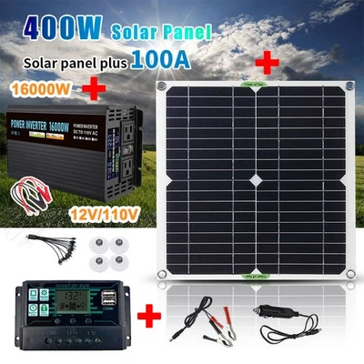 KEPEAK 16000W Complete Solar Power Generator 100A Solar Panel Kit Home 110V Grid System