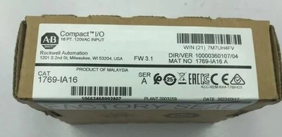 New Sealed Allen Bradley 1769-IA16 SER A CompactLogix 16 Pt 120VAC D/I Module - Image 1 of 4