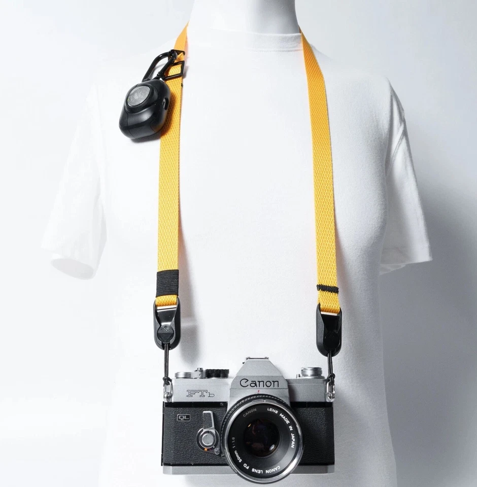 Slim Quick Release Camera Strap Yellow Adjustable w/2x Peak Design Anchors - Image 1 of 4