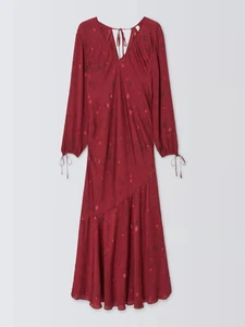 JOHN LEWIS And / or Asha Red Floral Dress UK 14 RRP £109 - Picture 1 of 5