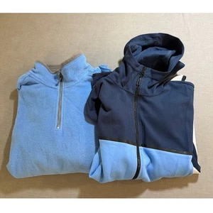 Konvolut 2 Herren XL Fleece Pullover Hoodie & Jacke Blau Langarm Erwachsene. - Bild 1 von 5