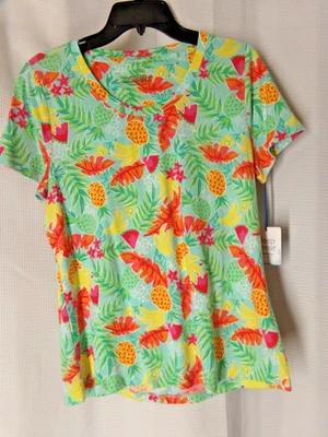 Camisa Top SLEEP SENSE PJ Talla XLarge Troical Fruta Temática Manga Corta Nueva con Etiquetas Foto 1 de 3
