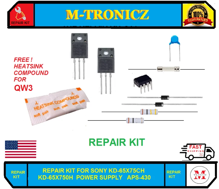 KIT REPARACIÓN FUENTE ALIMENTACIÓN SONY KD-65X75CH KD-65X750H APS-430 1-001-390-13 Foto 1 de 1