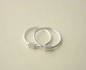 925 Solid Sterling Silver Ear Hoops Earrings Simplicity - Picture 1 of 4