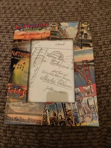 VINTAGE 1980s San Francisco Points of Interest Wooden Picture Frame  - Picture 1 of 3