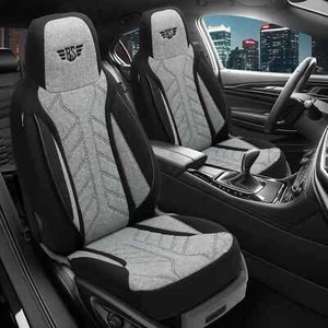 Fundas de asiento adecuadas para Iveco Iveco Daily 6 (negro-gris claro) | Delanteras HERM201 - Imagen 1 de 11