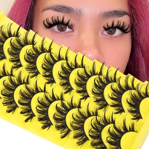 Fluffy Manga Lashes Cat Eye Anime Lashes D Curl 20MM Faux Mink Lashes Wispy Cat - Picture 1 of 7