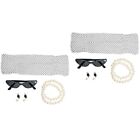  2 Sets Damen Stirnbänder Cos Anzug Filamenttücher Retro-Accessoires Perle