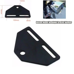 Black Bottom Mount Headlight Bracket Adapter For Harley Touring /Honda/Kawasaki - Picture 1 of 8