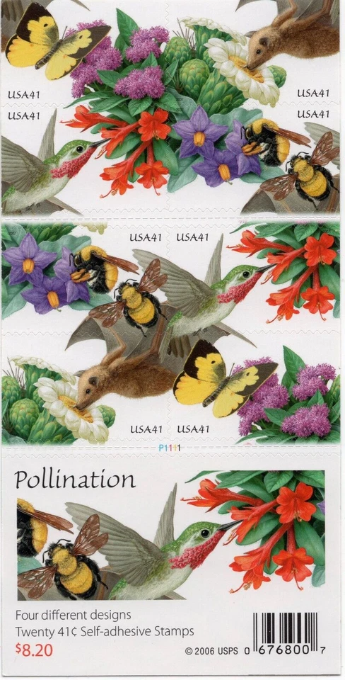 Scott #4156d Pollination Booklet Pane of 8 Stamps - MNH - Image 1 of 1