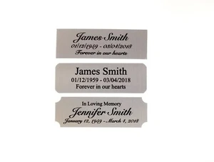 1x3 Custom Engraved Sublimation Aluminum Plate Plaque Name Tag Memorial Urn - Picture 1 of 5