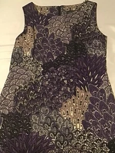 Vestido Connected Apparel~Sin mangas~Paisley~Pavo real~Floral~10~Crebilla trasera~¡EXCELENTE! - Imagen 1 de 11