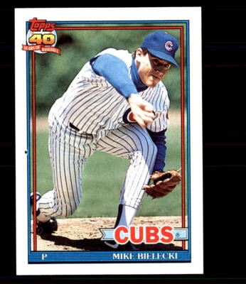 1991 Topps #501 Mike Bielecki Chicago Cubs - Image 1 of 2