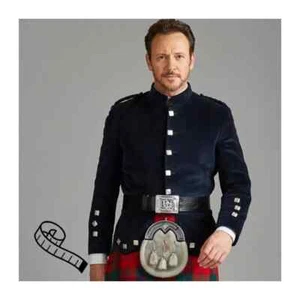 Scottish Highland Blue Kenmore Velvet Doublet Kilt Jacket For Men - Picture 1 of 2