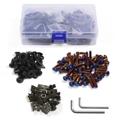 Kit de pernos de carenado de motor CNC tornillos de carrocería tuerca para Suzuki Yamaha Honda Kawasaki Foto 1 de 4