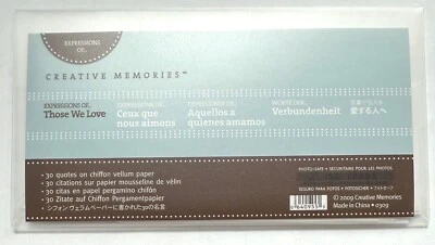 Creative Memories Expressions of Teen Life 30 цитат шифоновая пергаментная бумага рукоделие - Изображение 1 из 2