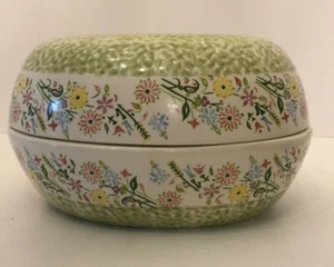 Temp-Tations Ovenware By Tara Bouquet Green Oval Covered Casserole Roasting Dish - Picture 1 of 9