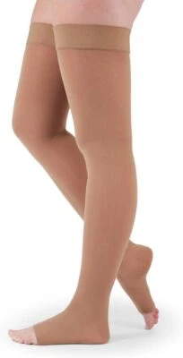 Mediven Assure PUNTERA ABIERTA PETITE hasta el muslo con banda superior beige 30-40 elige talla M XL Foto 1 de 4