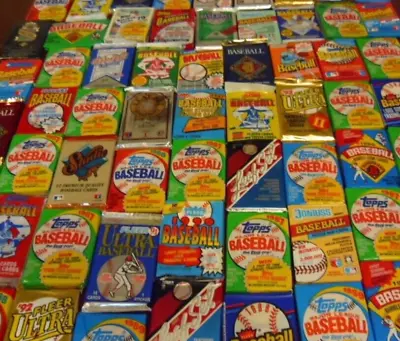 Old Baseball Cards Unopened Packs from Wax Box - Vintage 260 Card Lot
