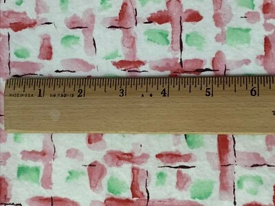 "Tela de teflón Cyrus Clark Co Inc rojo/rosa verde blanco 1 yarda X 56""" Foto 1 de 4