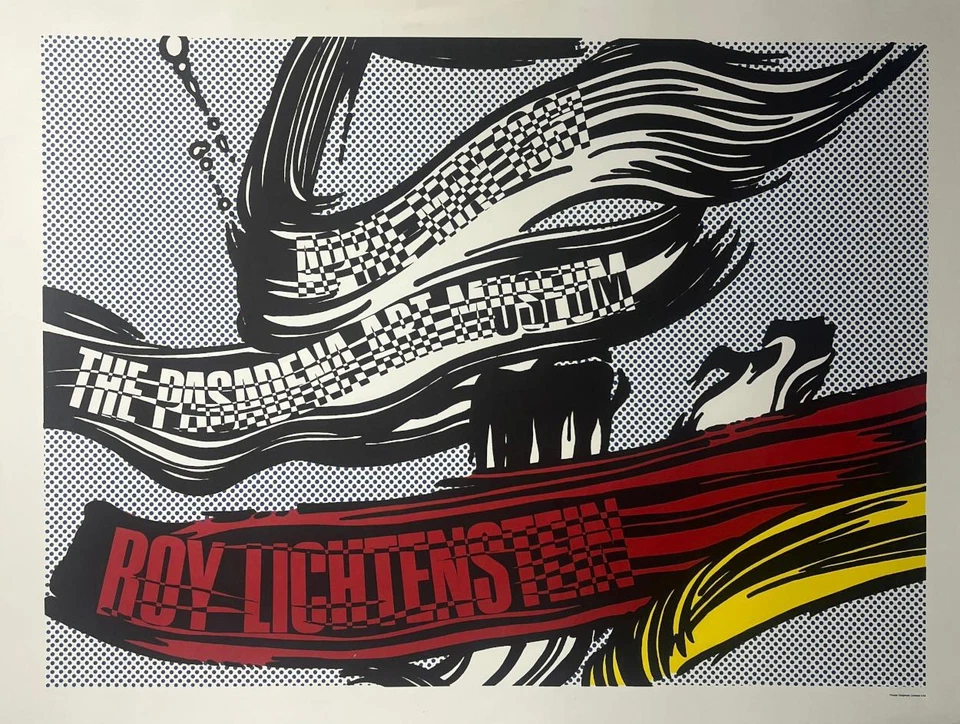 Roy Lichtenstein Brushstrokes Lithograph Pasadena Art Museum Poster Pop Art - Image 1 of 3