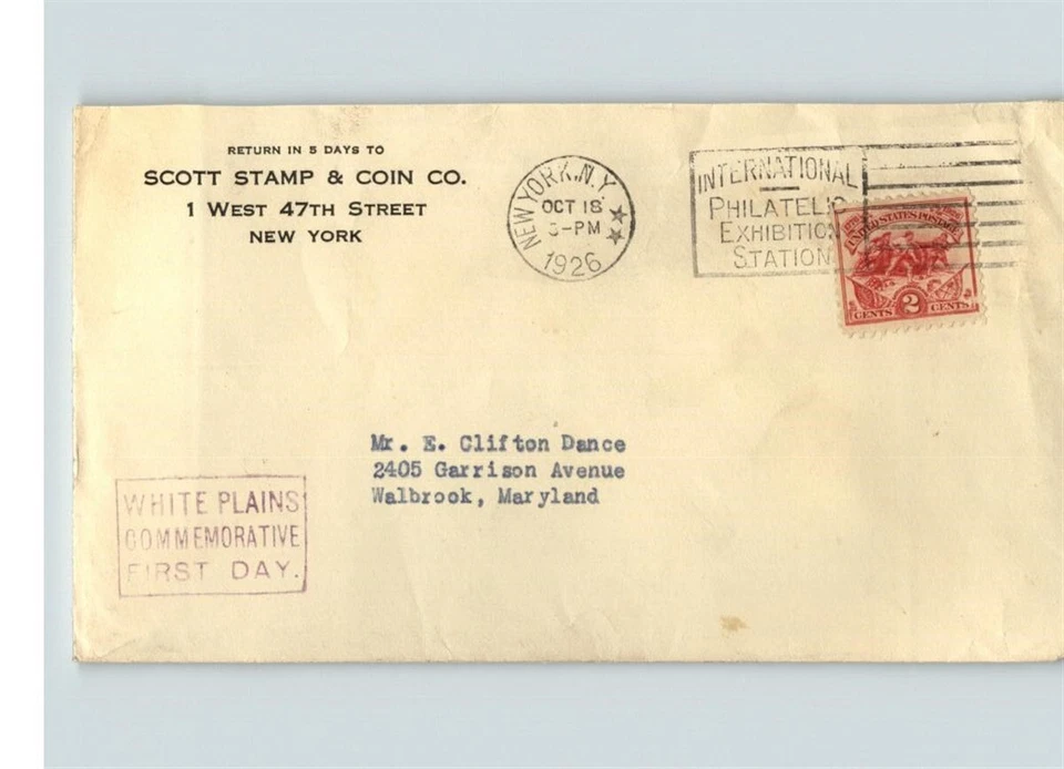 WHITE PLAINS Battle First Day of Issue, # 629, New York, NY/ Scott Stamp & Coin  - Image 1 of 1