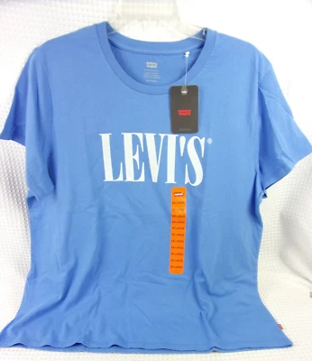 Camiseta LEVIS Adulto Negra o Azul Logotipo Deletreado Algodón Manga Corta Elige Talla Foto 1 de 4