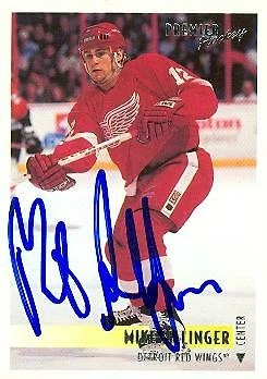 Mike Sillinger autographed Hockey Card Detroit Red Wings 1994 Topps Premier #171 - Image 1 of 1