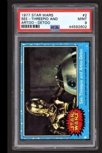 1977 Topps Star Wars #2 C-3PO and R2-D2 PSA 9 MINT Hard To Find - Picture 1 of 2