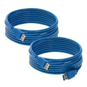 2 pcs 10FT USB 3.0 Cable High Speed Type A Male Printer Data Transfer Laptop - Picture 1 of 3