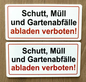 Set of 2 "Draints, Trash and Garden Waste Dumping Prohibited! PVC Signs, 10x20cm - Picture 1 of 1