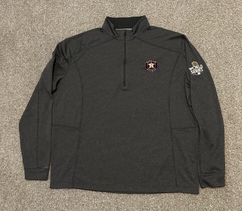 Houston Astros Sweater Mens XL Gray Columbia Quarter Zip 2017 World Series MLB Cover