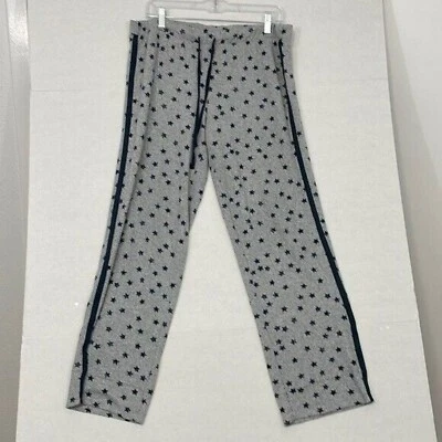 Lucky Brand Lounge Pants, Soft Knit, Gray with Navy Blue Stars, Medium - Image 1 of 4