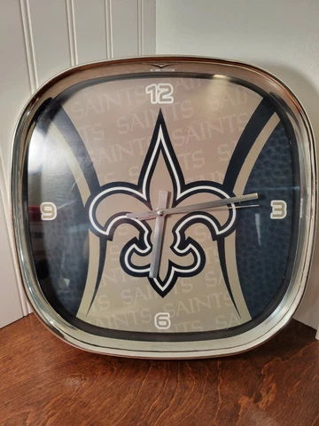 New Orleans Saints Square Chrome Wall Clock (CDG), Sangtai 12” Cover