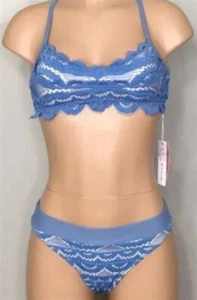 NWT Pilyq Sky Blue M Lace Bralette Bikini Swim Top 98808 - Picture 1 of 3