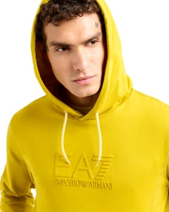 EMPORIO ARMANI EA7 7M000230 AF13512 SWEATSHIRT FELPA UOMO LOGO CAPPUCCIO GIALLO - Foto 1 di 5