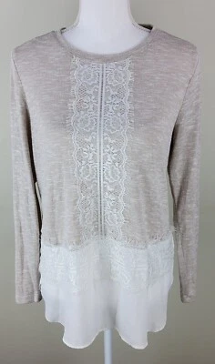 Suéter inferior de gasa con ribete de encaje para mujer Valerie Stevens talla S Foto 1 de 4