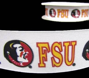 5 Yards FSU Florida State University Seminoles Sports Football Grosgrain Ribbon - Picture 1 of 1