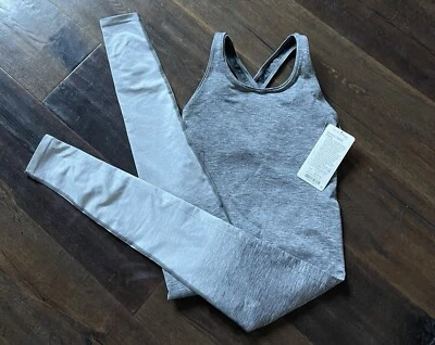 Новый с Ярлыками Lululemon баланс сопротивления цельный боди Sz4 черный/белый встроенный бюстгальтер $128 - Изображение 1 из 4