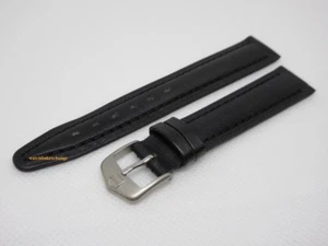 Nuevo Tag Heuer 16 mm correa de cuero negro hebilla de acero - Imagen 1 de 4