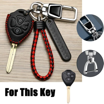 Leather Car Key Case Cover For Toyota RAV4 Camry Yaris Tacoma Sedan Venza Yaris Foto 1 de 4