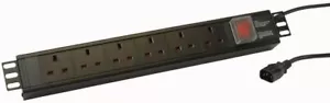 POWERDATA TECHNOLOGIES - 6 Way UK PDU with IEC C14 Plug - Horizontal Rack Mount - Picture 1 of 1