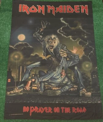 Cartel de pared tapiz arte pancarta Iron Maiden 1990 vintage sin oración en el camino Foto 1 de 4