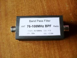 Filtro passabanda banda FM 76-108MHz (BPF) 100W (SSB CW AM FM) radio onde corte - Foto 1 di 4