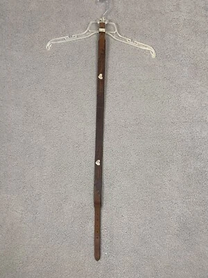 Tony Lama Talla 28 Marrón Mujer Western Cinturón Corazón Conchos Tono Plateado Hebilla Foto 1 de 4