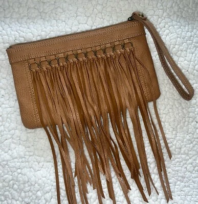 Monedero con flecos Carlos Santana Muñequera Western Tostado Vaquera Verano Cremallera Bolso sin asas Foto 1 de 4