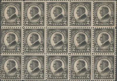 Block of 15 stamps - Scott 610 - 2 cent - Warren G. Harding - 1923 - MNH - Image 1 of 2