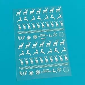Reindeer Merry Christmas Nail Sticker Snowflake Tree Happy New Year 4 Colors - Picture 1 of 7